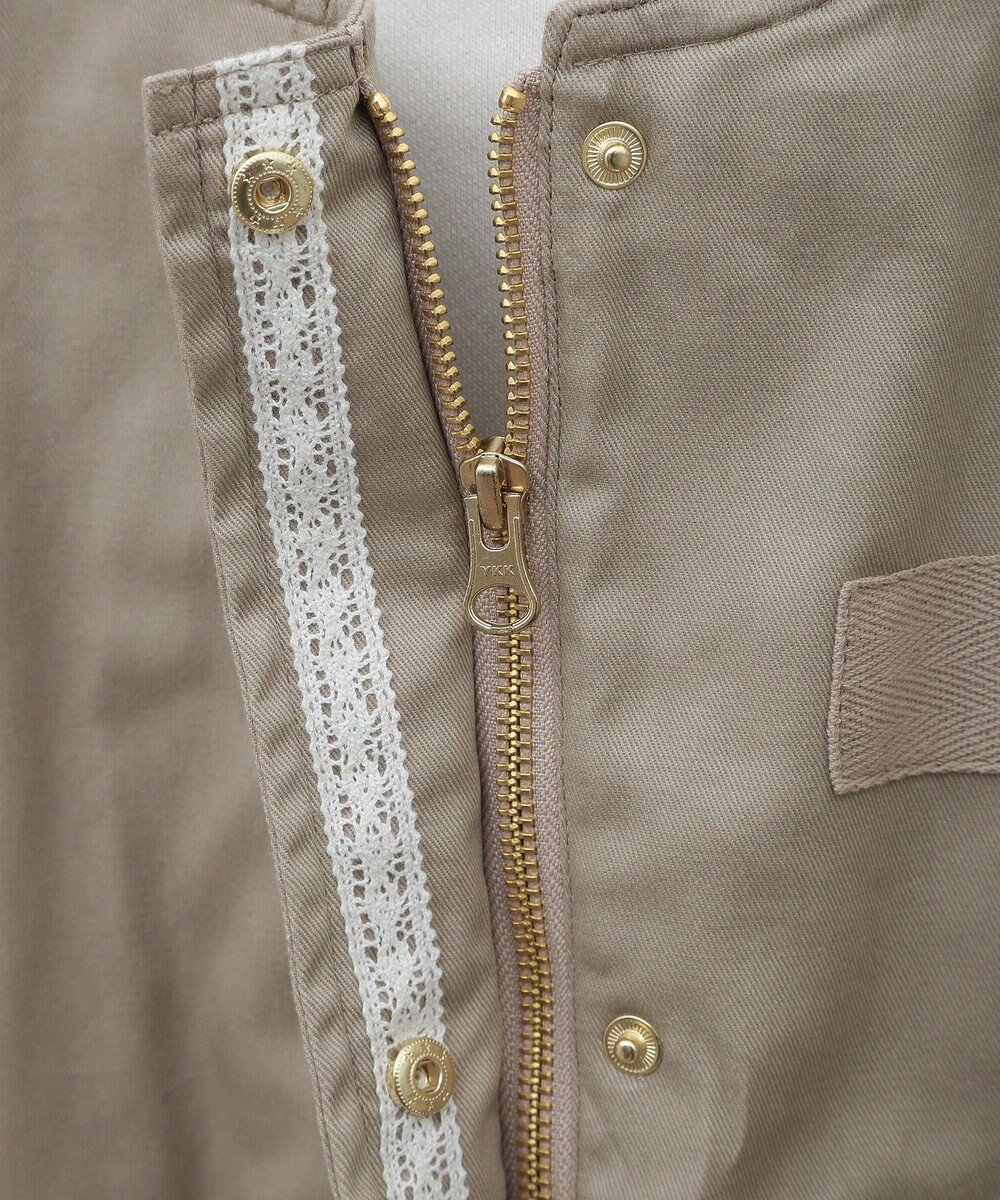 earth music&ecology パーカー付きミリタリーブルゾン 