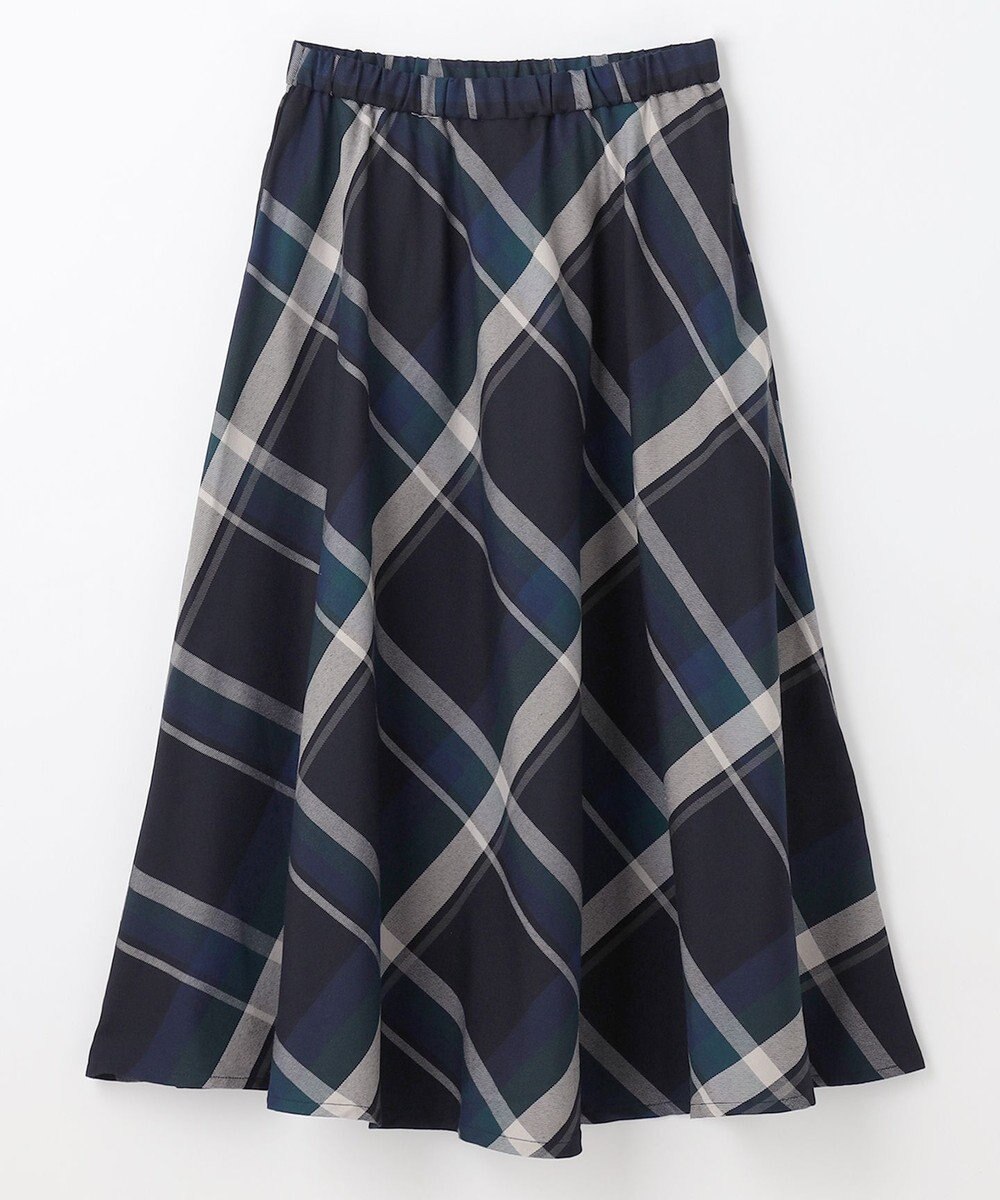 ANY L 【親子連動/洗濯機可能/ウエストゴム】チェックフレアスカート 