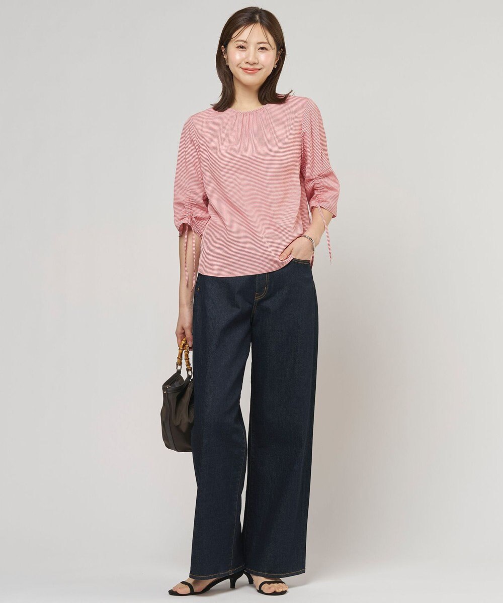J.PRESS LADIES 【洗える】BASIC STRETCH DENIM ワイド ストレート デニム 