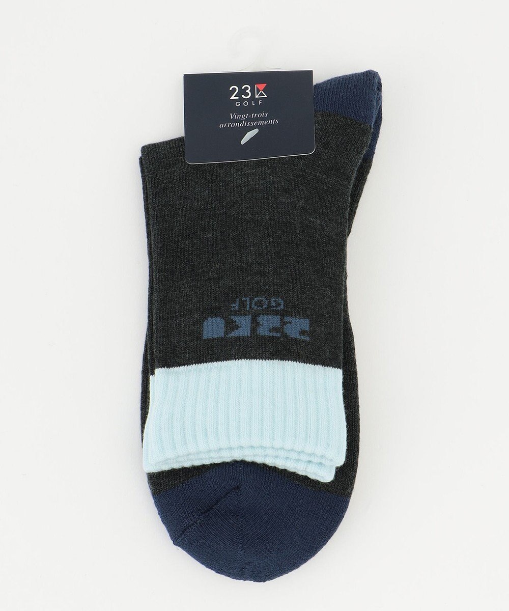 23区GOLF 【MEN】カラーブロック ハーフソックス 