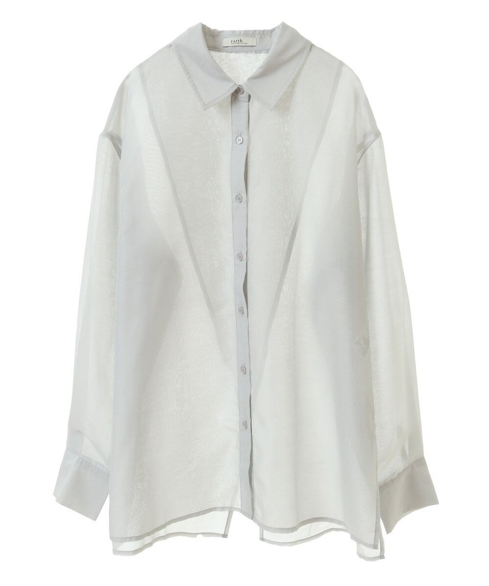 earth music&ecology バックスリットシアーシャツ 