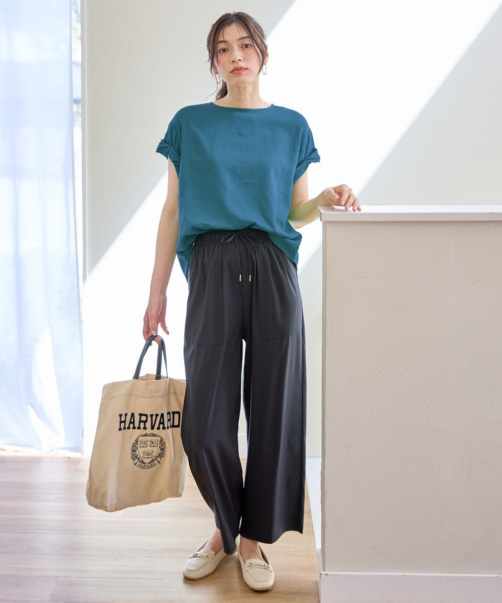 ANY 【手洗い可】ヨーロピアンリネンツイストスリーブブラウス 