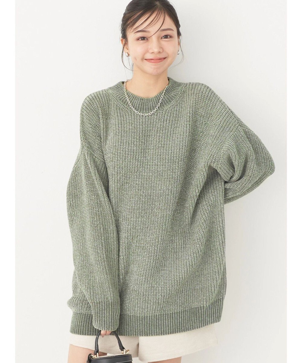 earth music&ecology シャイニーベロアモールチュニック 