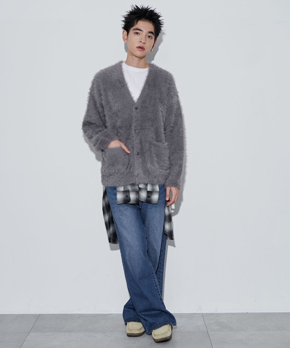 WEGO 【ユニセックス着用ITEM】フェザーカーディガン 