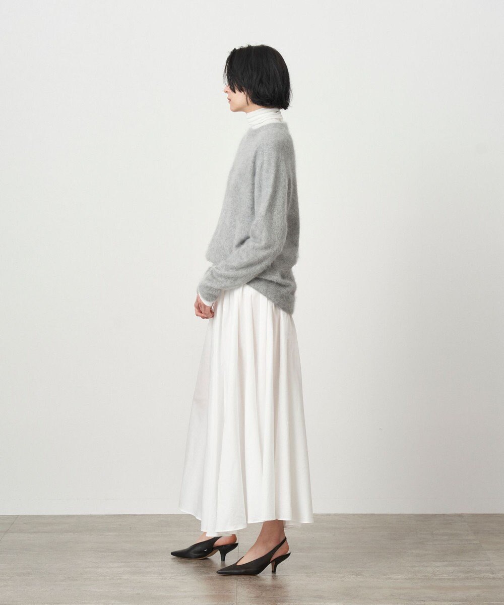 ATON MICRO COTTON SATIN | ギャザースカート 