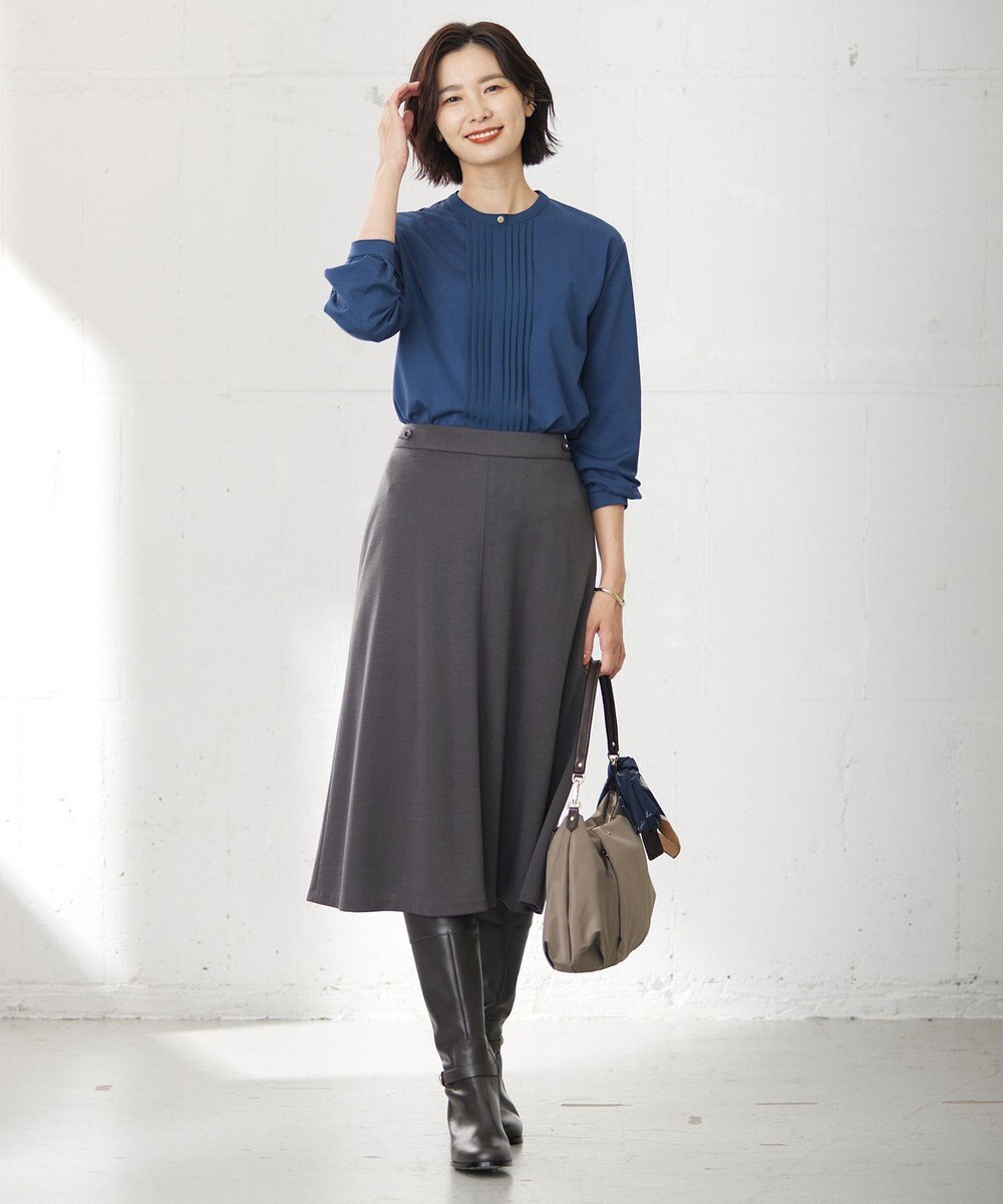 J.PRESS LADIES 【洗える】セルロースリバー スカート 