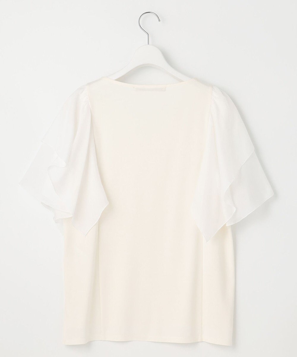 自由区 【XSサイズ~/洗える】ドレーピーポンチラッフルスリーブ カットソー 