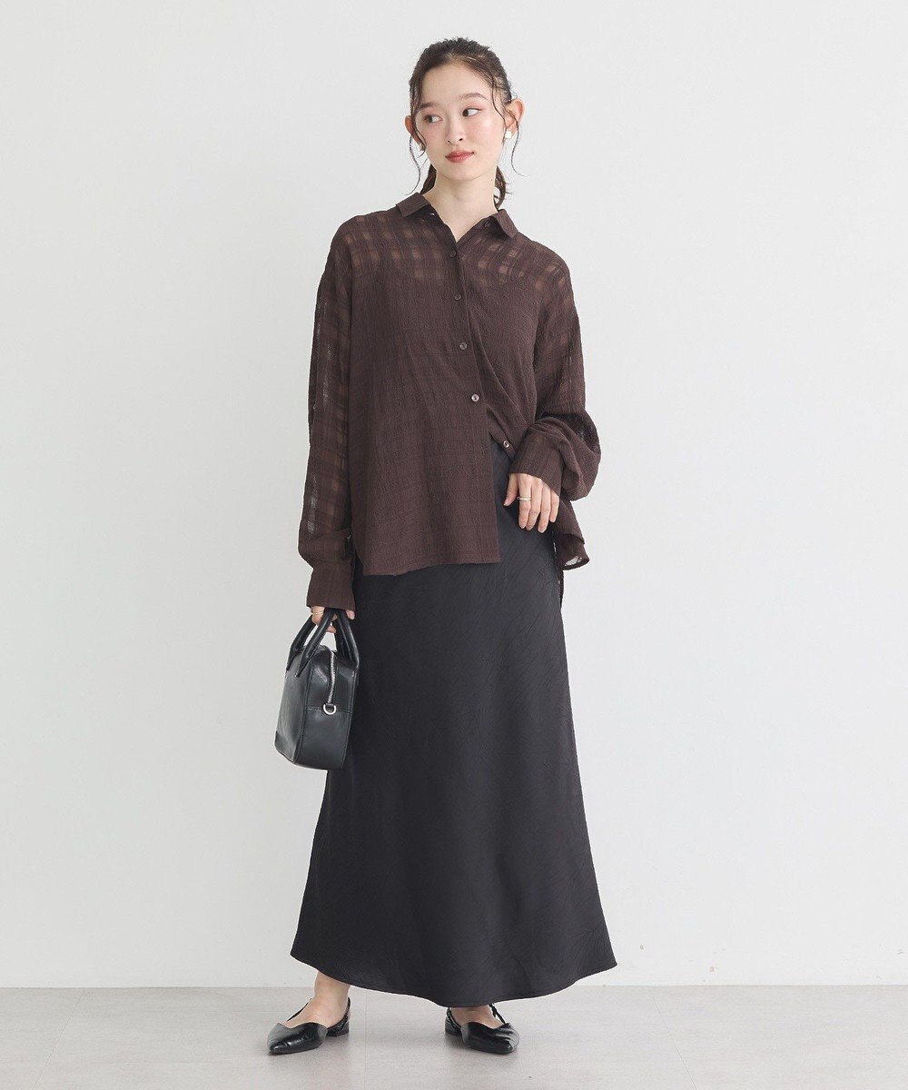 earth music&ecology シャドーチェックシャツ 