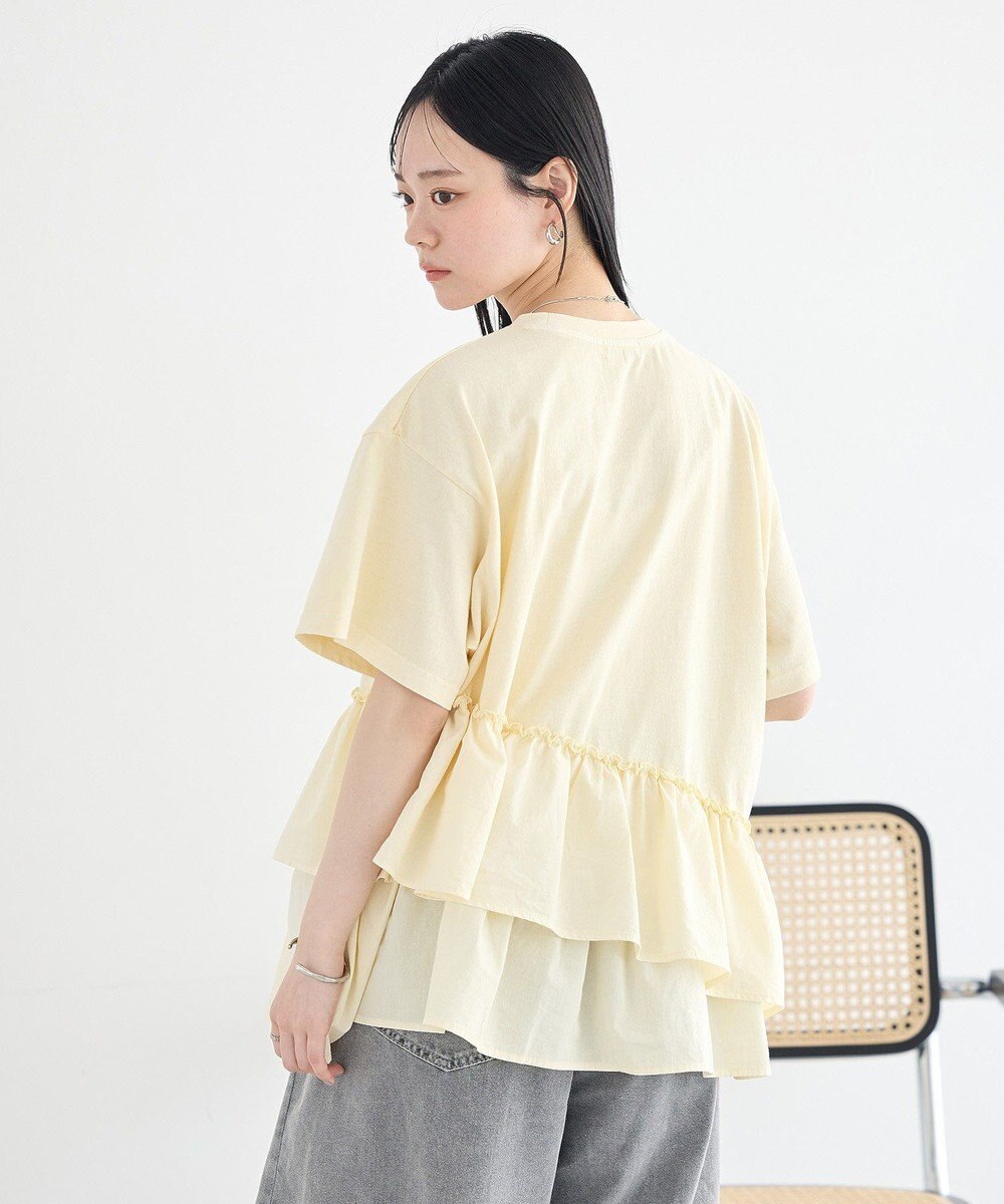 earth music&ecology 異素材ドッキンググラフィックTシャツ 
