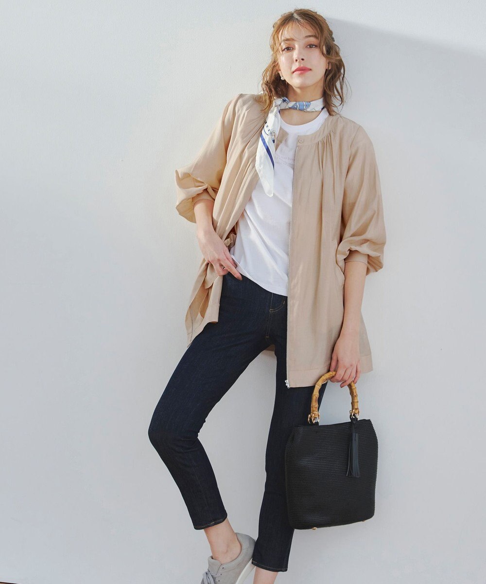 Tiaclasse 【洗える】シアーロングブルゾン 