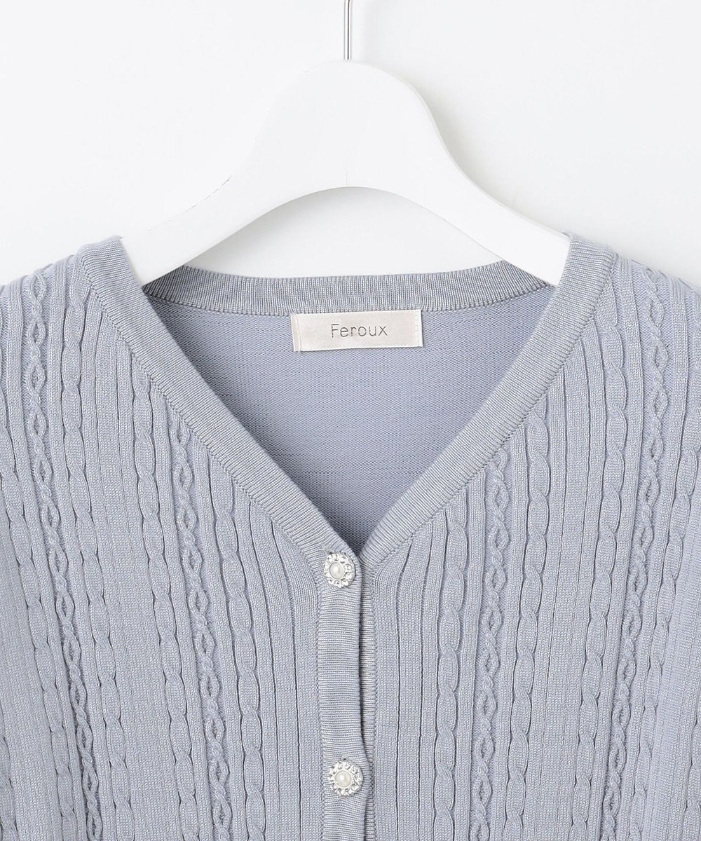 Feroux 【洗える】ビジューボタン カーディガン 
