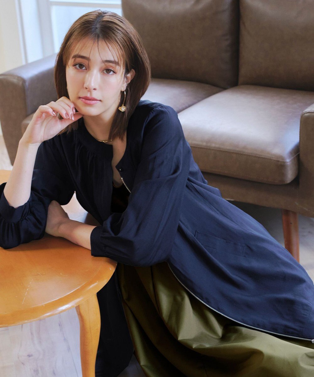 Tiaclasse 【洗える】シアーロングブルゾン 