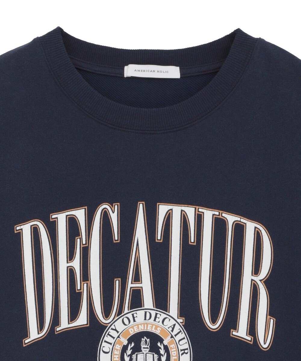 AMERICAN HOLIC カレッジロゴクラックプリント裏毛プルオーバー 