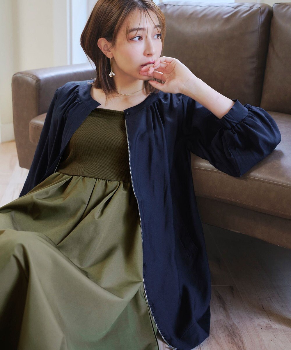 Tiaclasse 【洗える】シアーロングブルゾン 