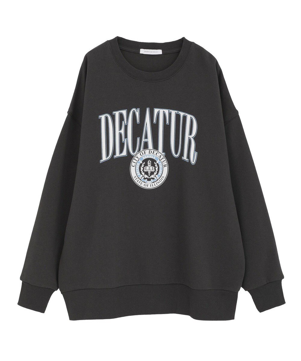 AMERICAN HOLIC カレッジロゴクラックプリント裏毛プルオーバー 