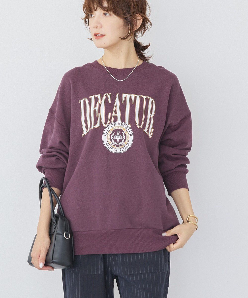 AMERICAN HOLIC カレッジロゴクラックプリント裏毛プルオーバー 