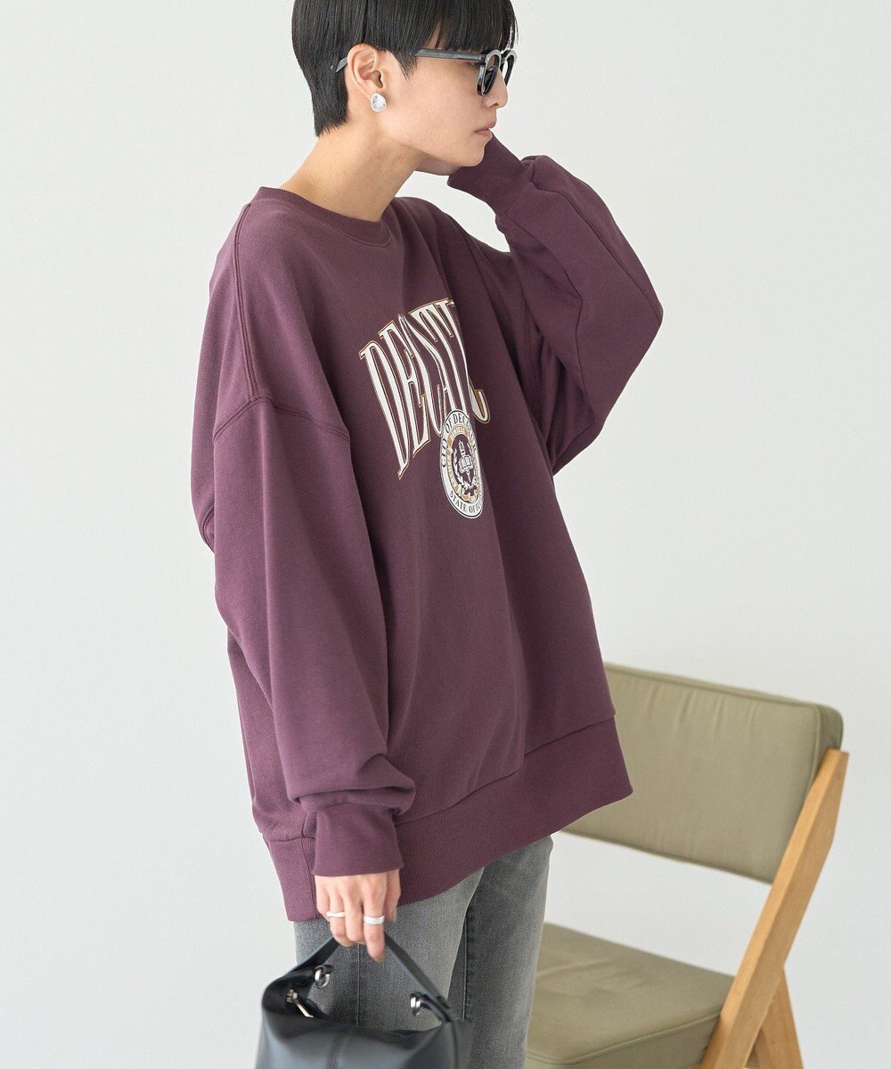 AMERICAN HOLIC カレッジロゴクラックプリント裏毛プルオーバー 