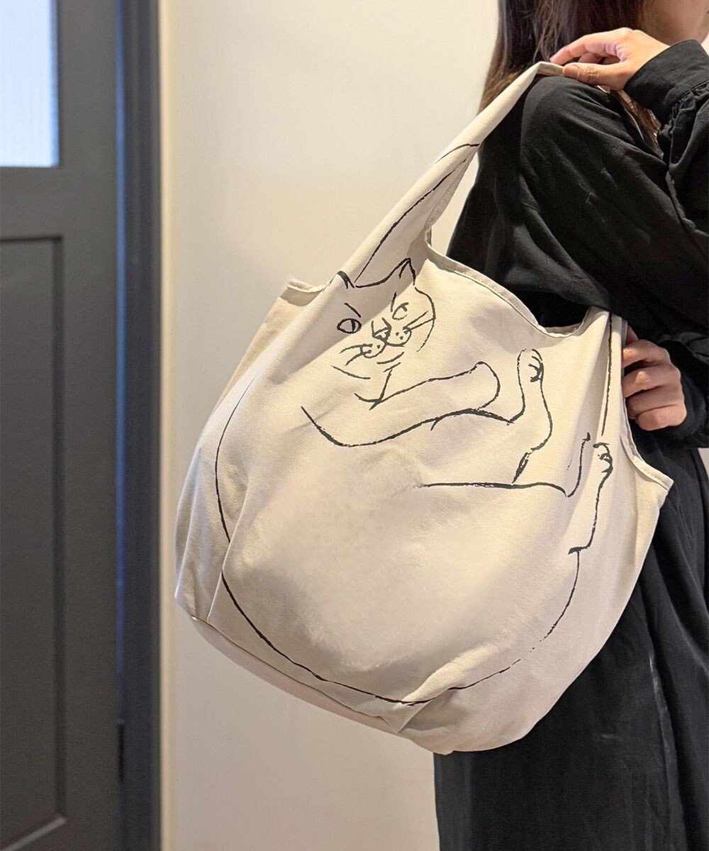 ROOTOTE 1188【折り畳み可能】EU.ラウンド.ブラサガリネコ-A 