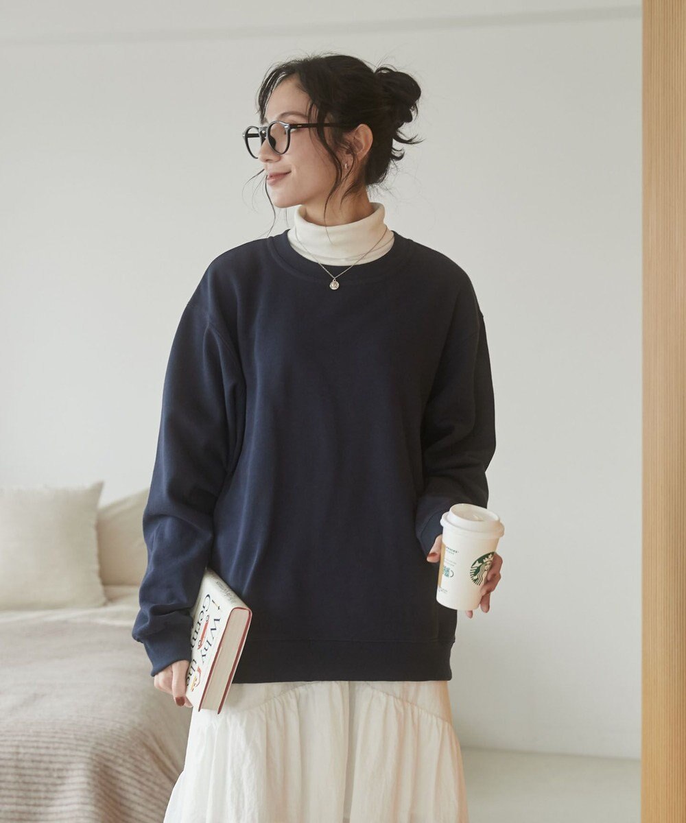 WEGO 【ユニセックス着用ITEM/裏起毛】リラックスフィットスウェットプルオーバー 