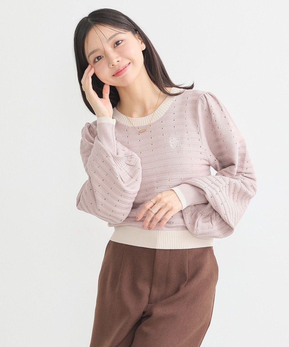 earth music&ecology 配色バックリボンプルオーバー 