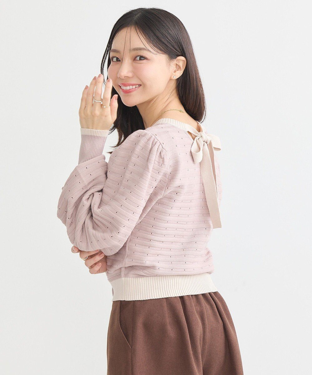 earth music&ecology 配色バックリボンプルオーバー 