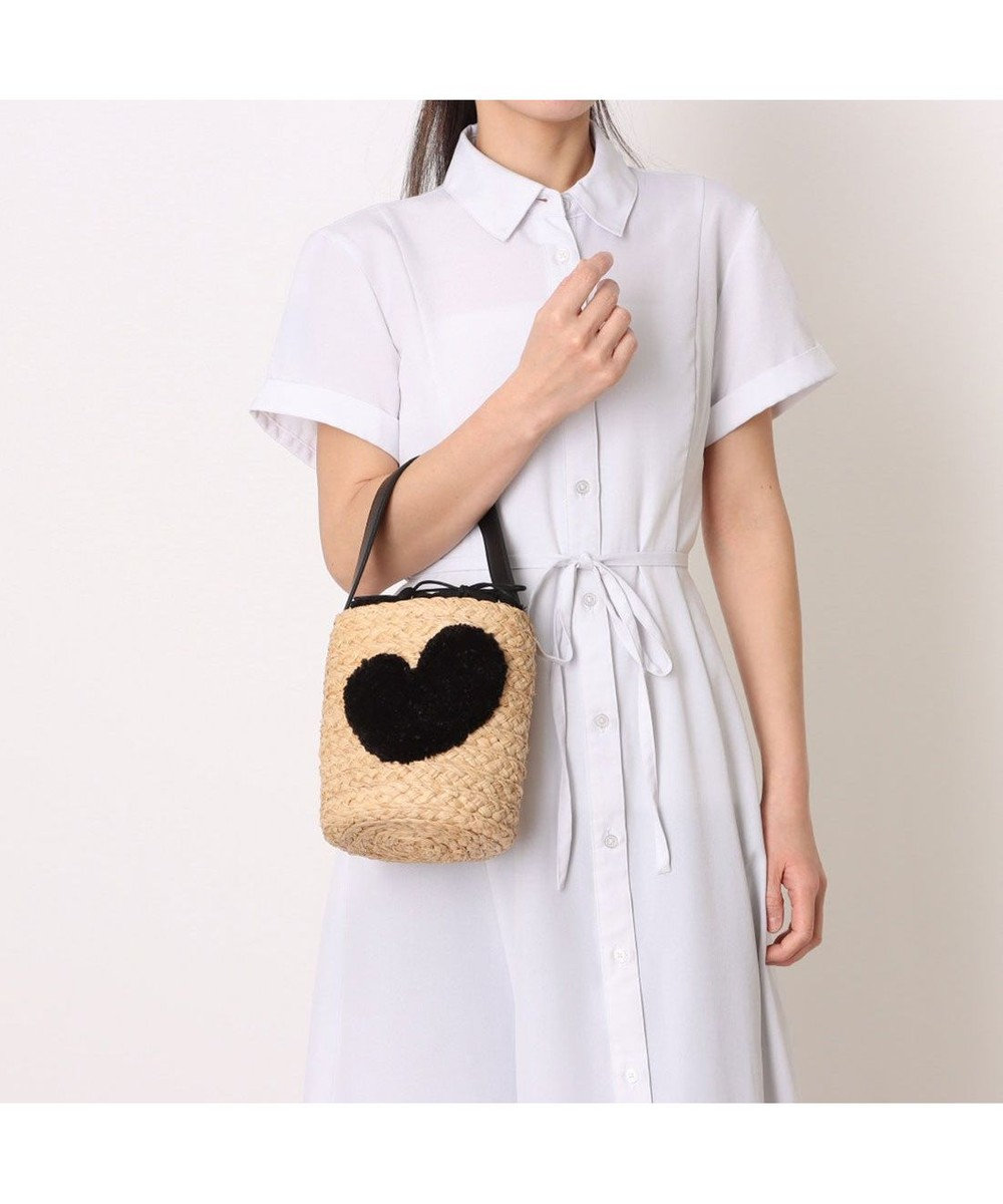 UNBILLION カシュカシュ cachecache / ハート付ラフィアバケットトート カゴバッグ 
