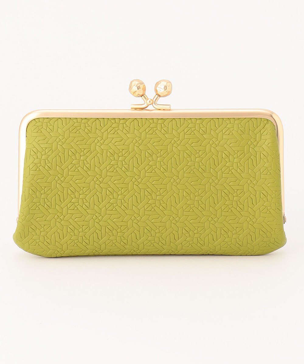 UNBILLION perche 抗菌レザー型押しがま口長財布 