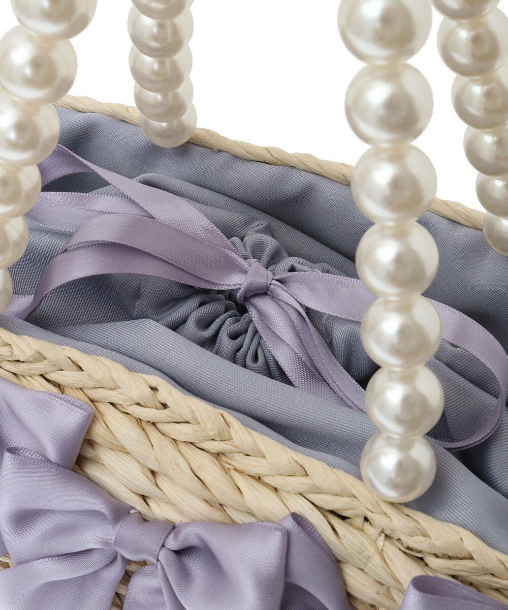 Maison de FLEUR EC限定パールハンドルリボンカゴバッグ 