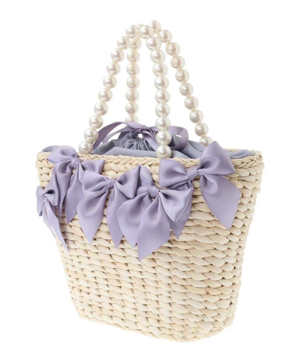 Maison de FLEUR EC限定パールハンドルリボンカゴバッグ 