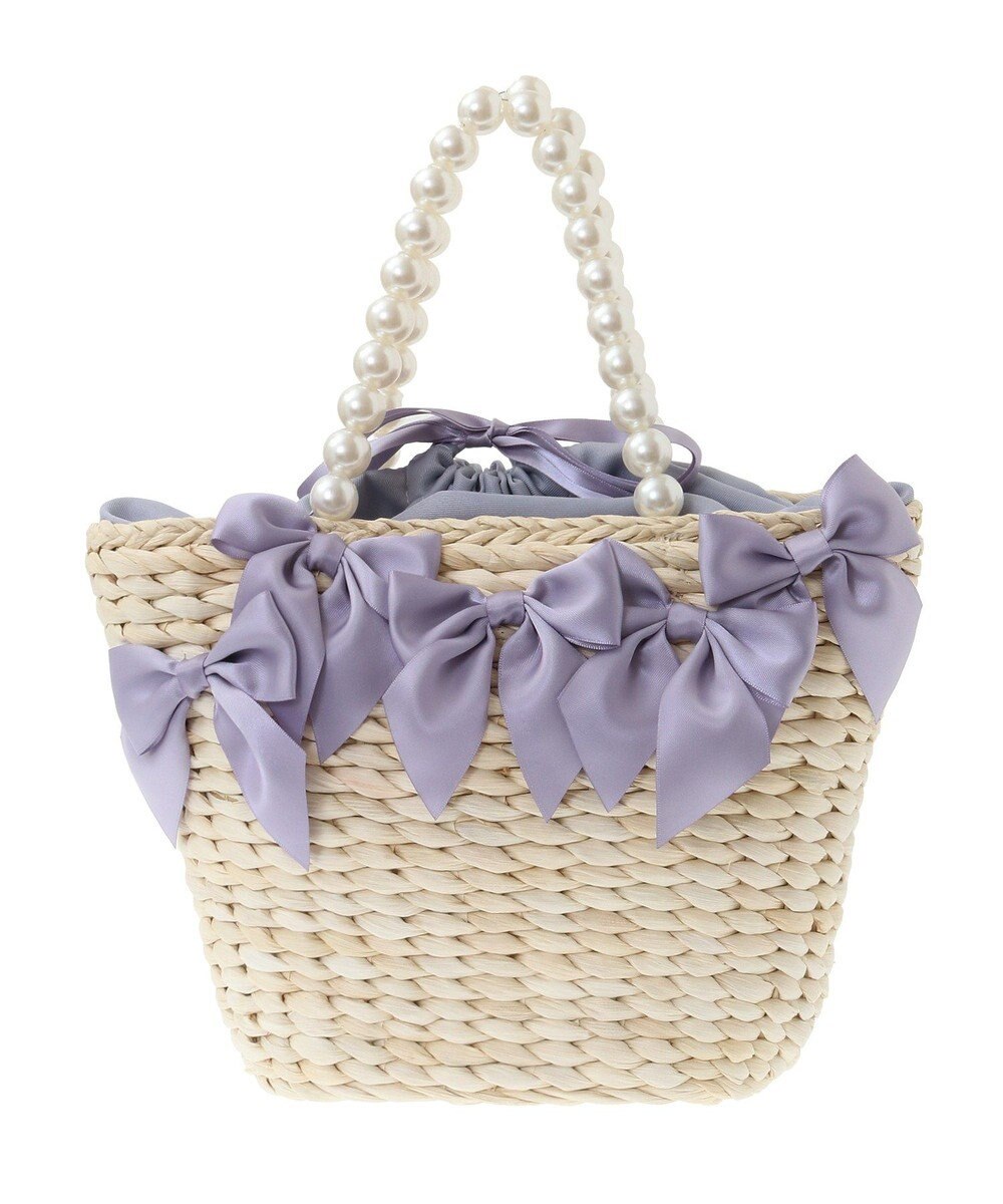 Maison de FLEUR EC限定パールハンドルリボンカゴバッグ 