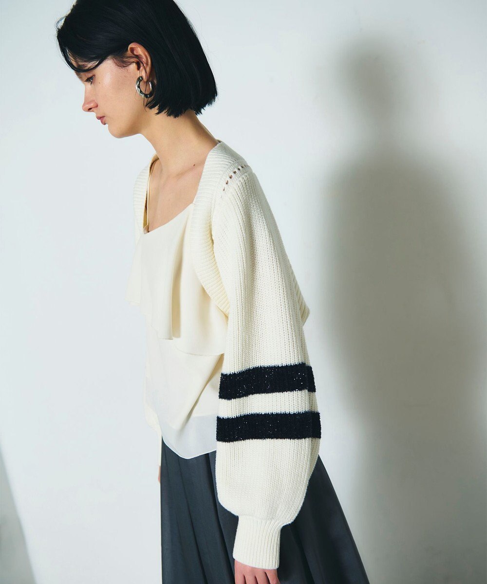 GRACE CONTINENTAL 畦ショートニットカーディガン 