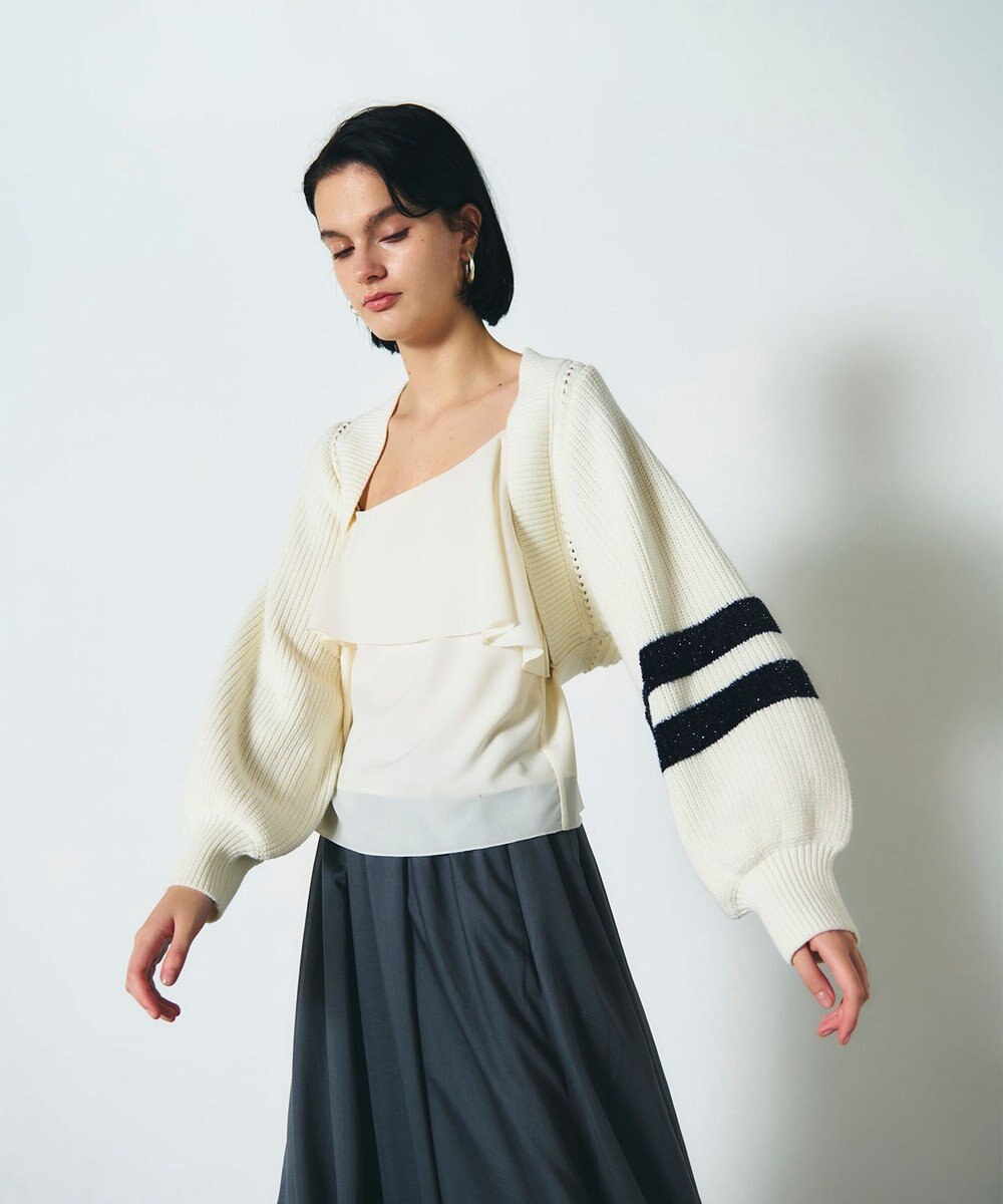 GRACE CONTINENTAL 畦ショートニットカーディガン 