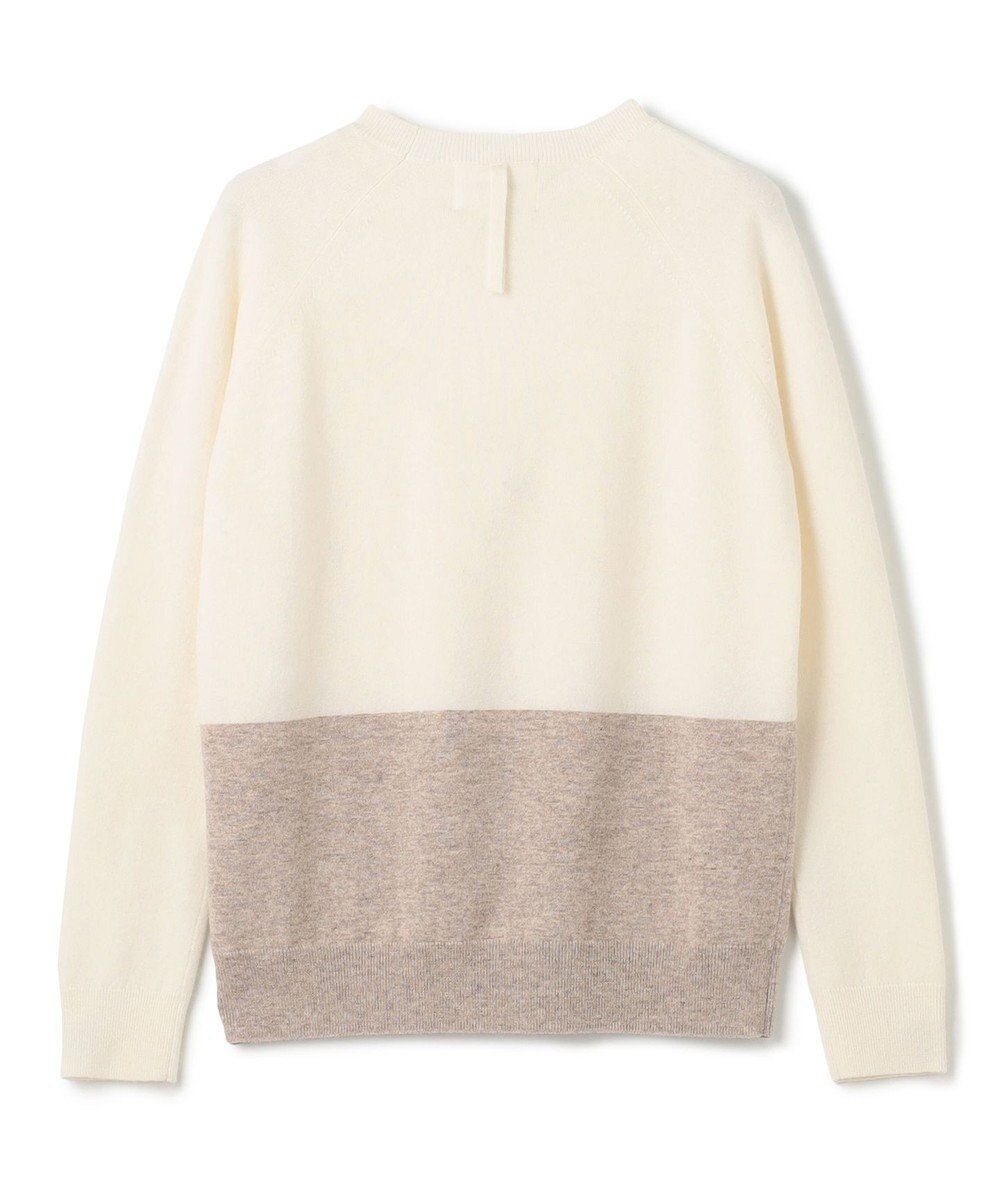BEIGE， 【WEB限定・洗える】DEMING / バイカラーウールクルーネックニット 