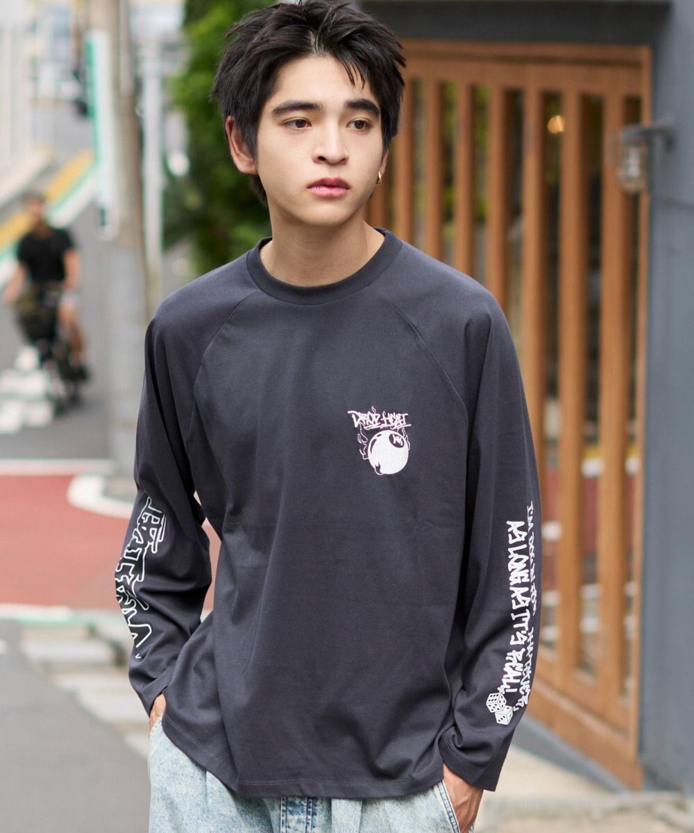 WEGO 【ユニセックス着用ITEM/MLサイズ展開】スリーブロゴグラフィックラグランT（LS） 