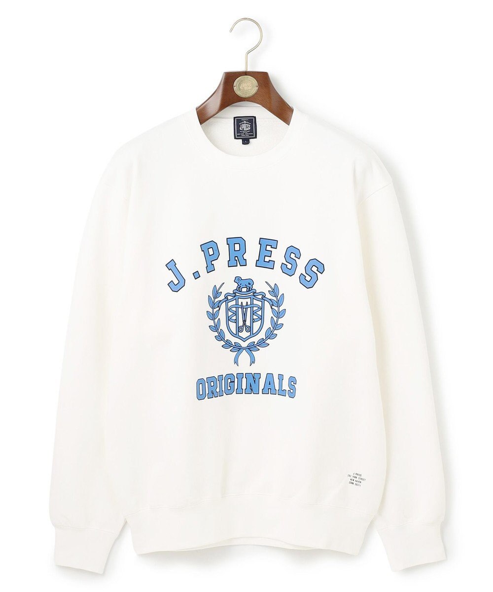 J.PRESS MEN 【J.PRESS ORIGINALS】【UNISEX】Supima Recycle Cotton CREST Logo Sweat 