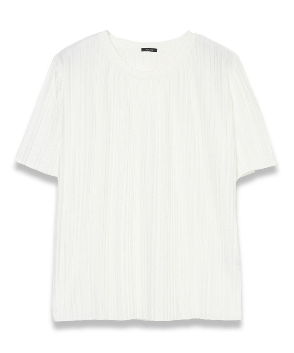 JOSEPH 【洗える】プリーテッドジャージー　ラウンドネックTシャツ 