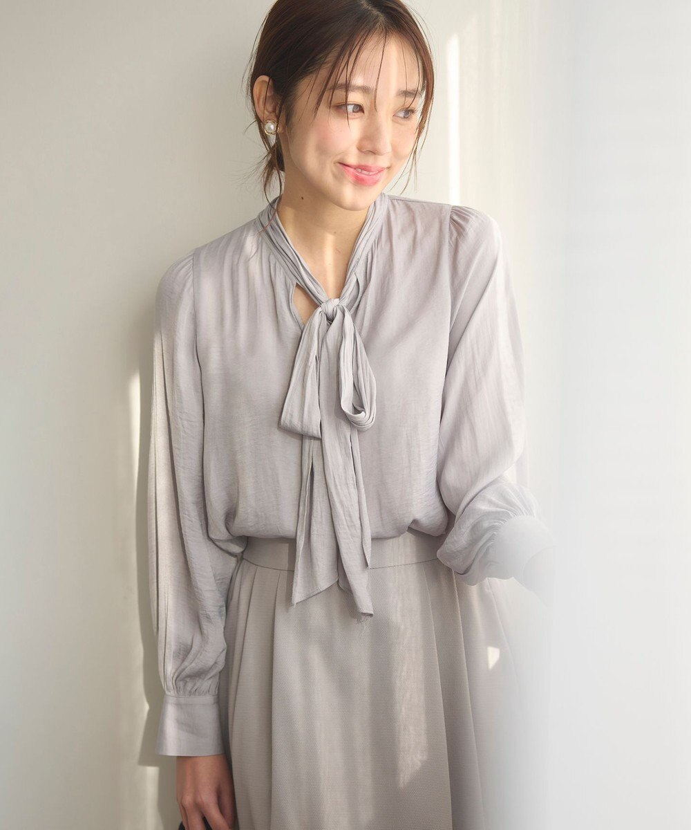 Feroux 【洗える】リボンタイ ブラウス 