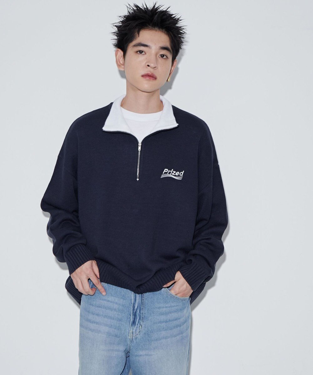 WEGO 【ユニセックス着用ITEM】ワンポイントハーフジッププルオーバー 