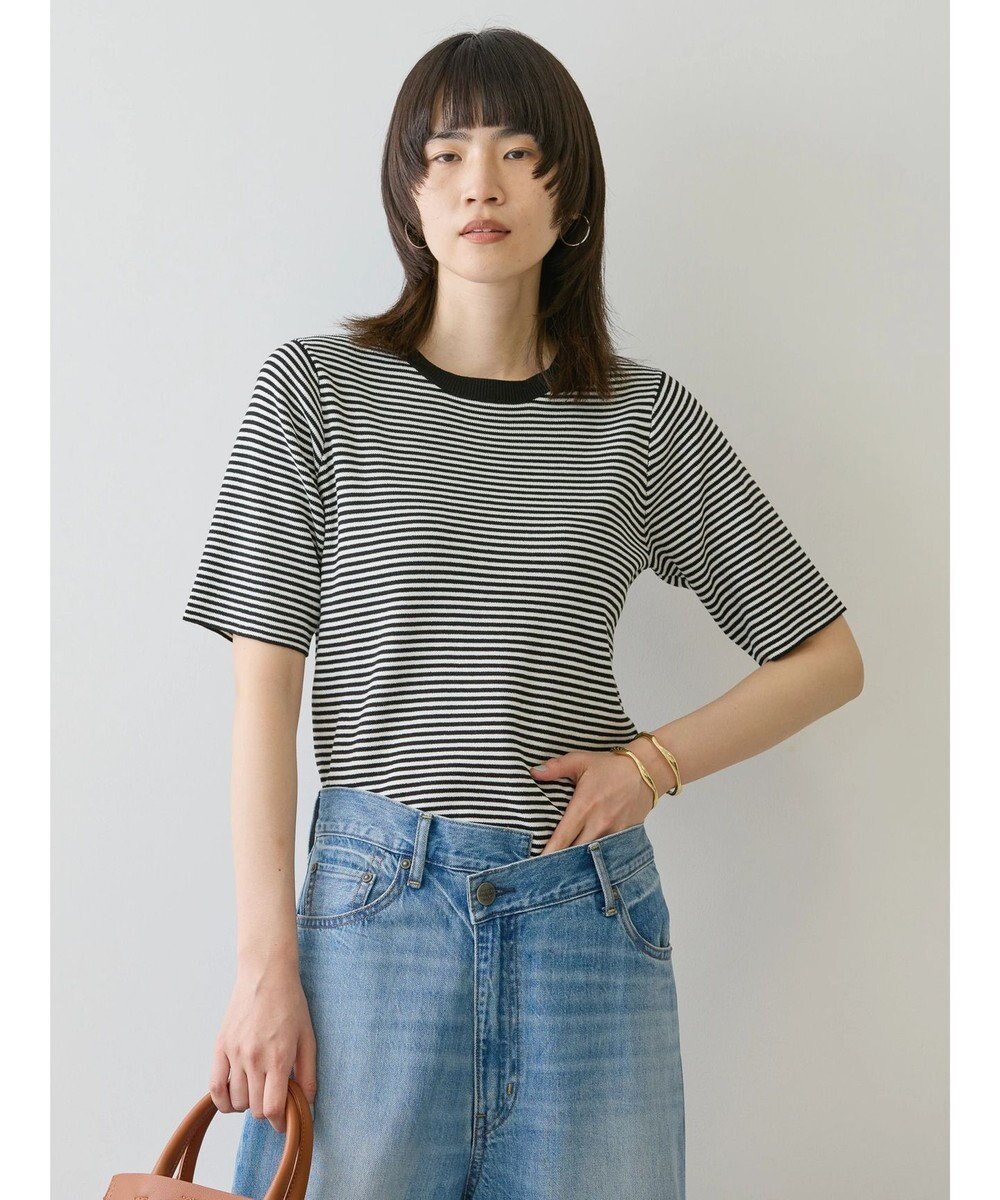 AMERICAN HOLIC ５分袖リブニットプルオーバー 