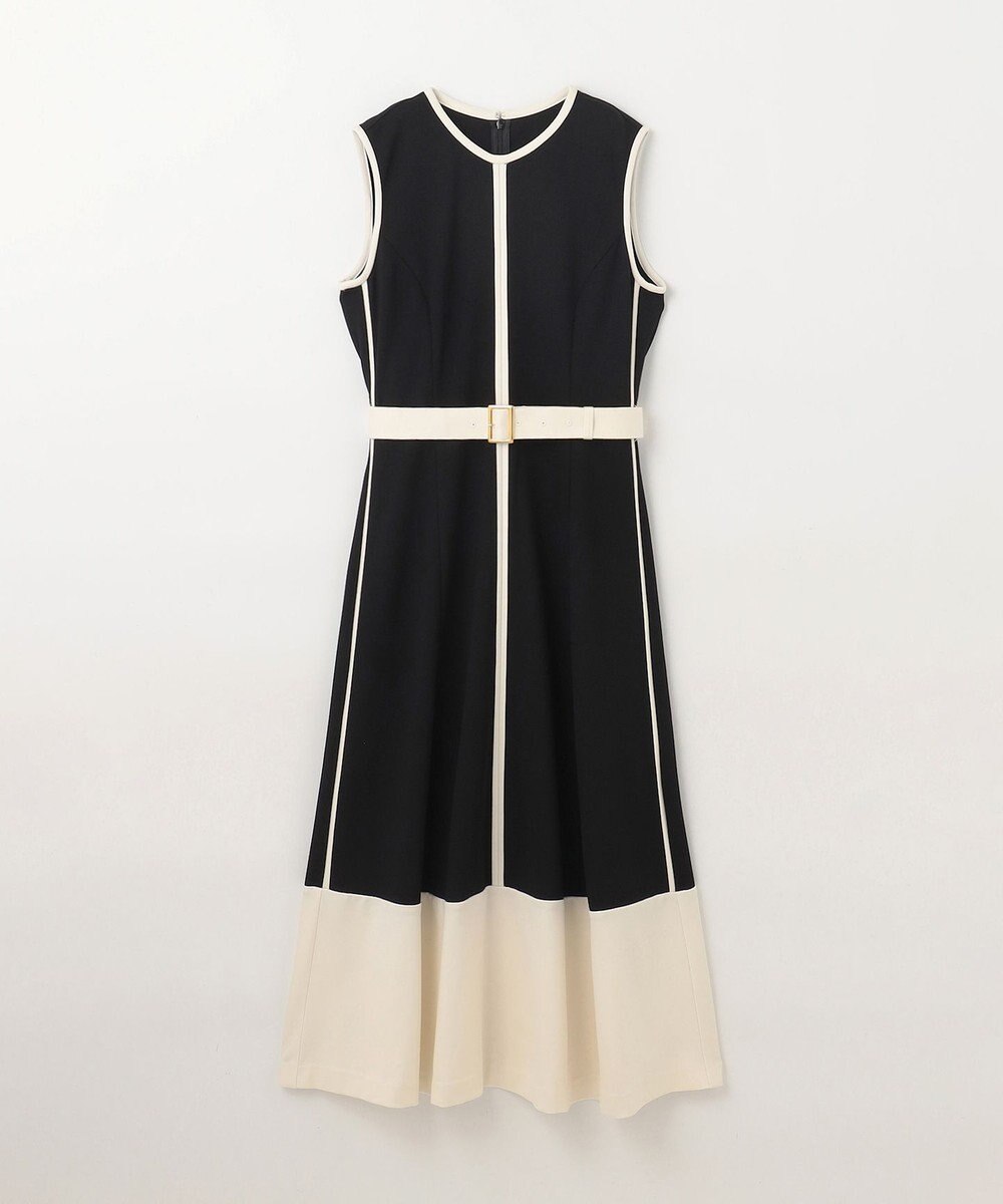 GRACE CONTINENTAL 配色ポンチフレアワンピース 