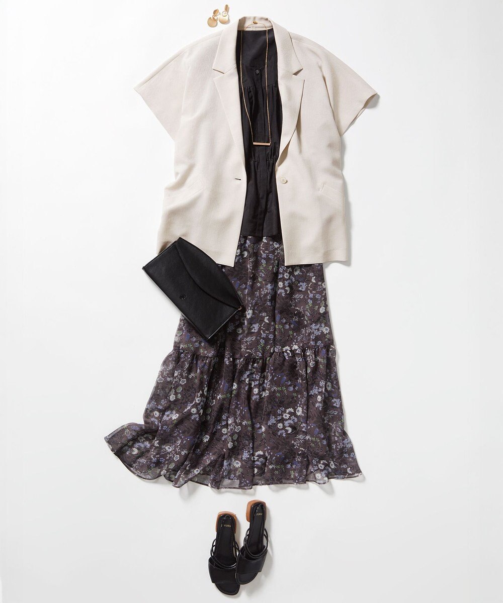 自由区 L 【カタログ掲載・セットアップ対応・接触冷感・UVカット・洗える】ライトリネンライクショートスリーブ ジャケット 