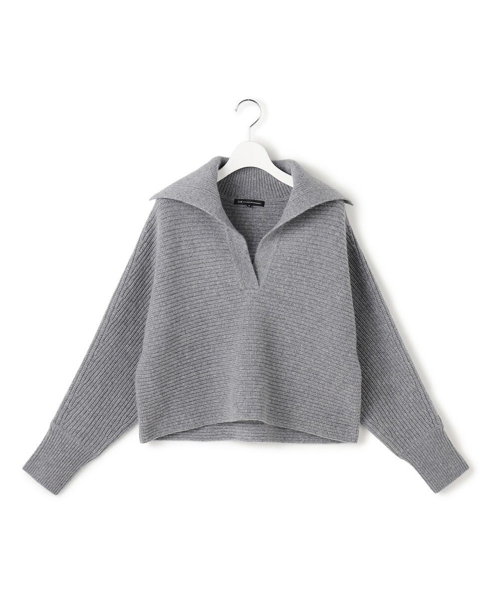 23区 S 【洗える】ウールカシミヤチャンキー クロップド スキッパーニット 