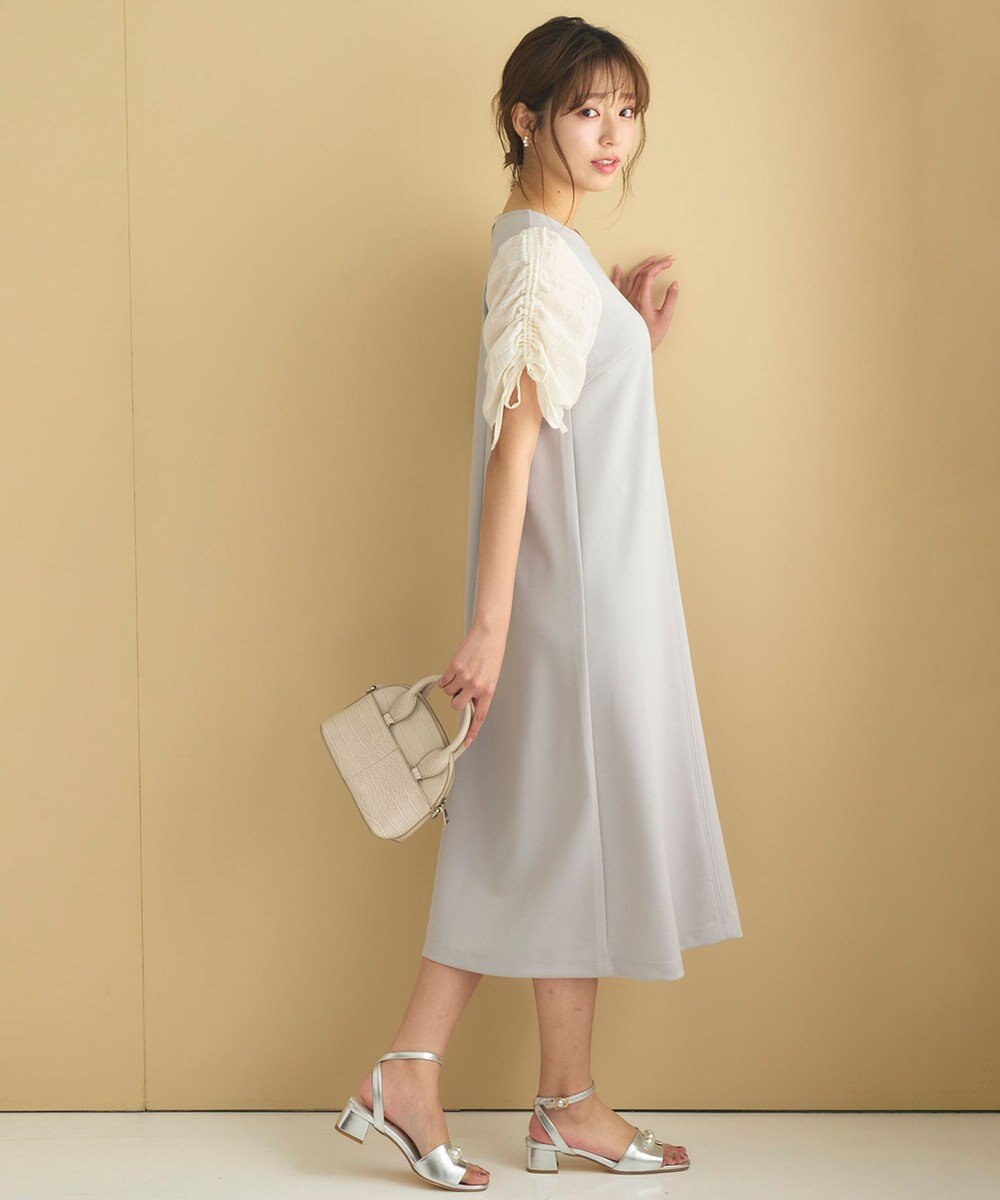 Feroux 【洗える】ドロストスリーブカットソー ワンピース 