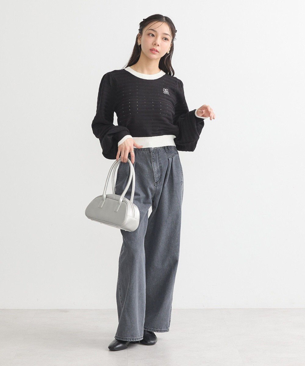 earth music&ecology 配色バックリボンプルオーバー 