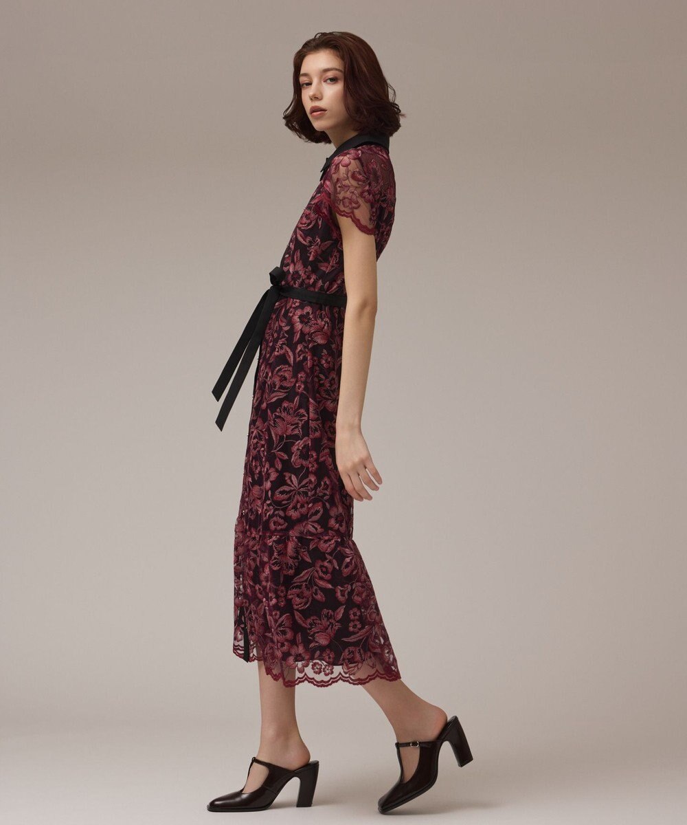 GRACE CONTINENTAL チュールフラワー刺繍ワンピース 