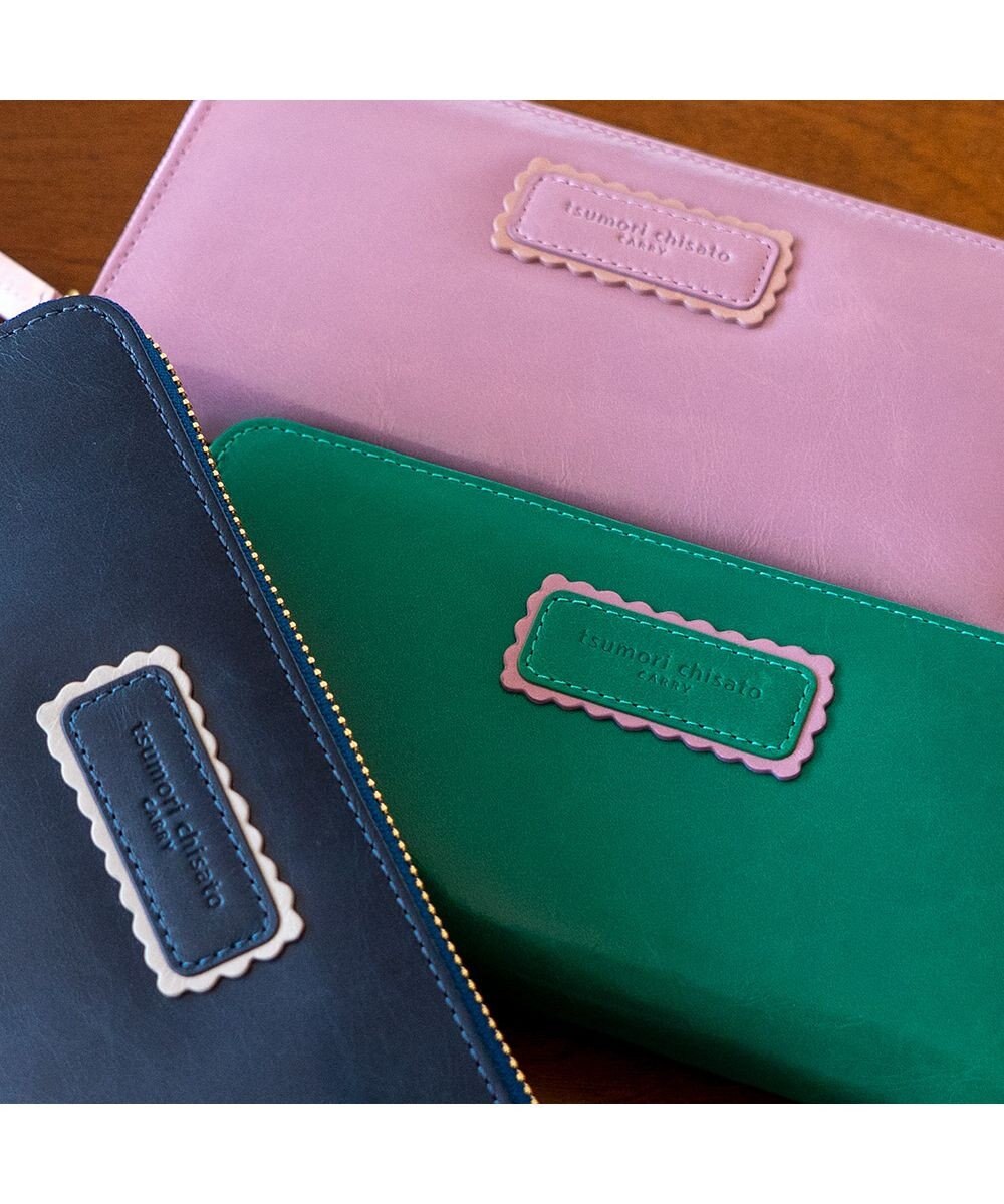 tsumori chisato CARRY シンプルバイカラー ラウンドファスナー長財布 