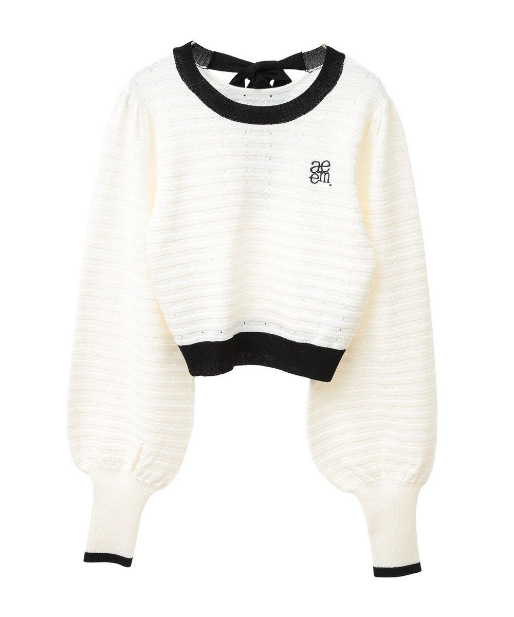 earth music&ecology 配色バックリボンプルオーバー 