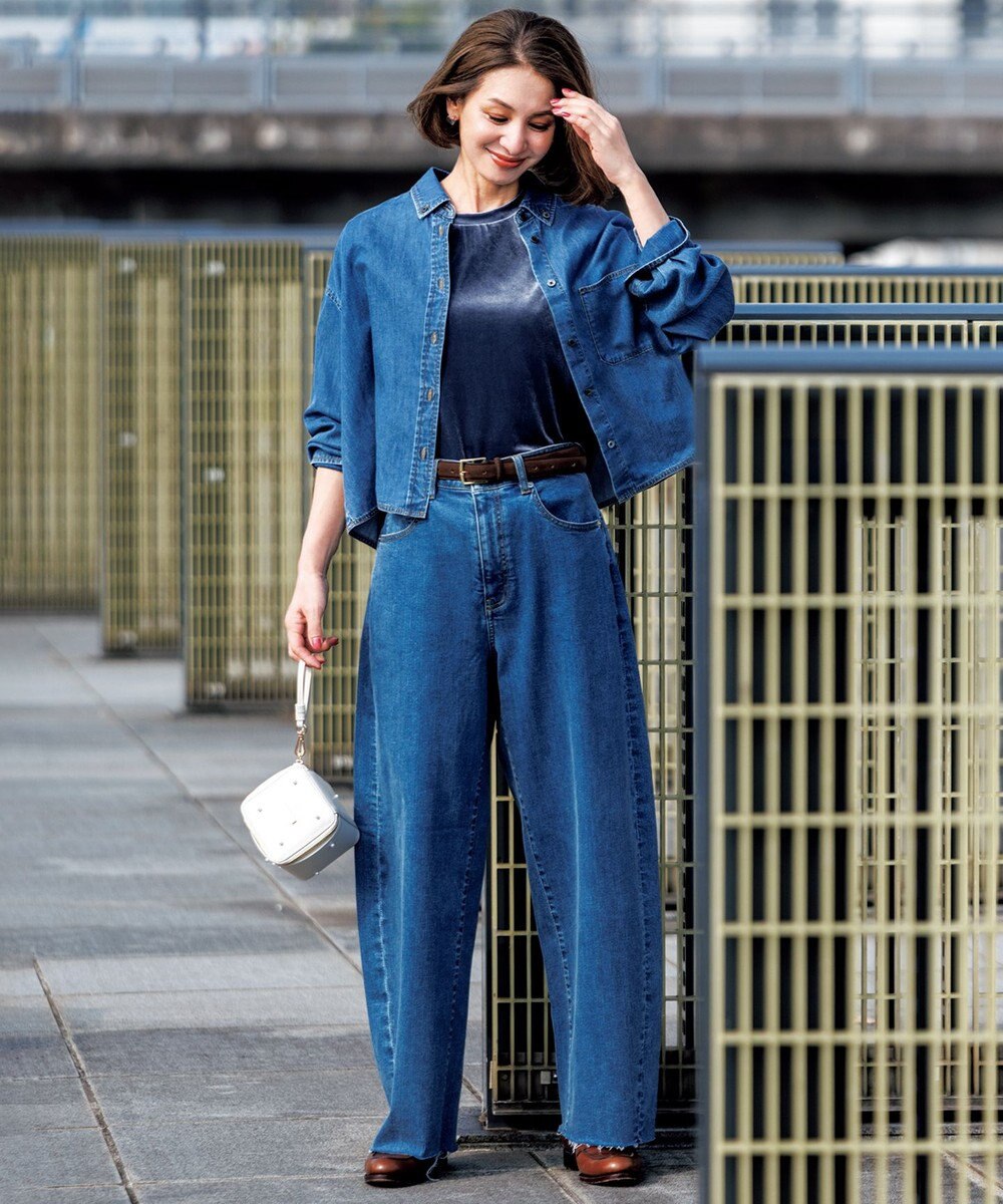 UNFILO 【UNFILO DENIM LIGHT】 クロップドシャツ 