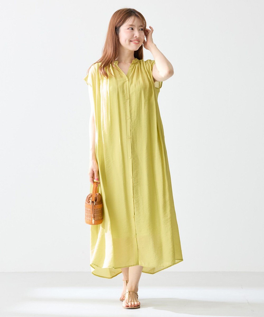 UNFILO ヴィンテージシアー ギャザーワンピース 