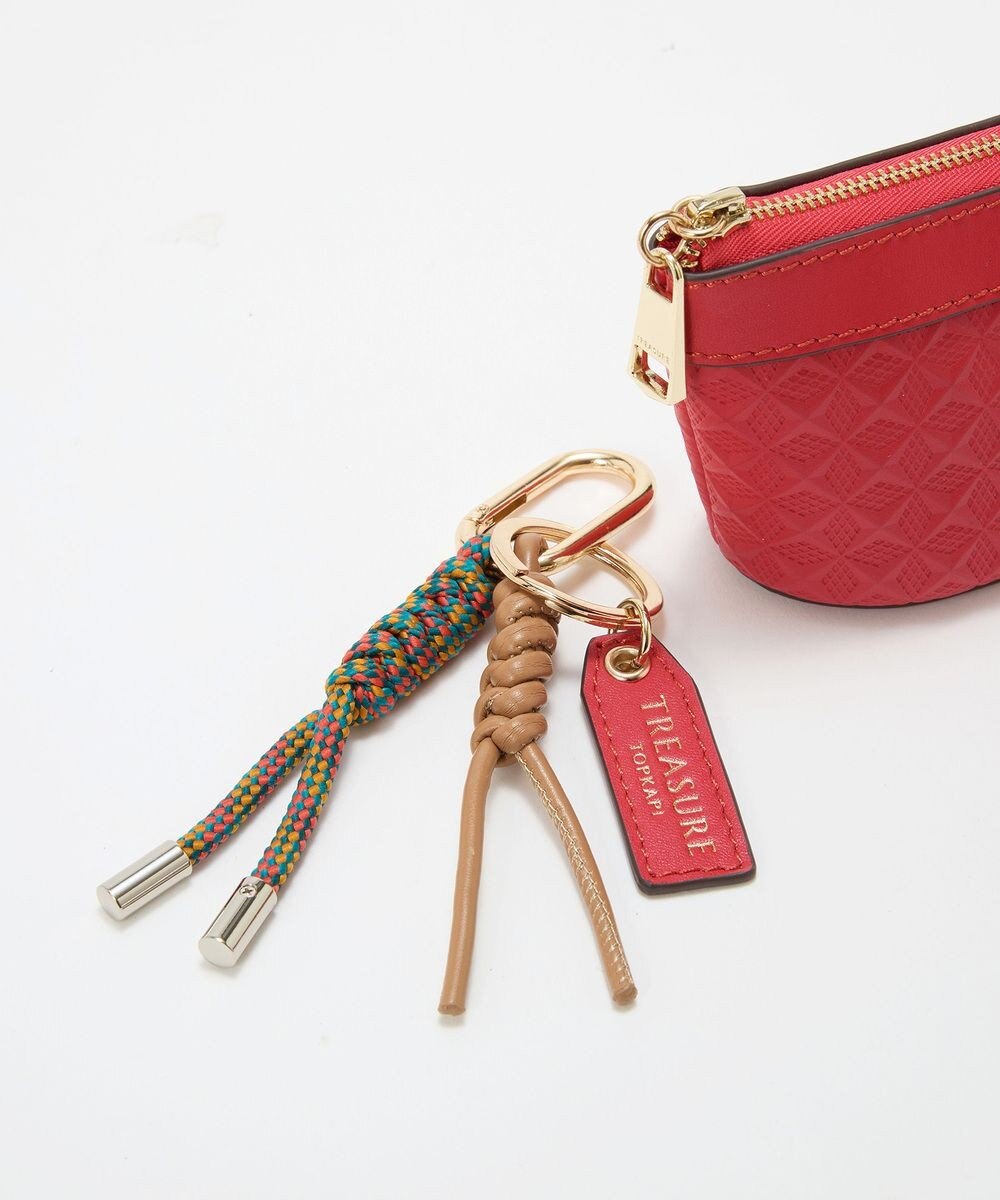 TOPKAPI 【TREASURE TOPKAPI】スムースレザー 幾何柄 マルチケース バッグチャーム 